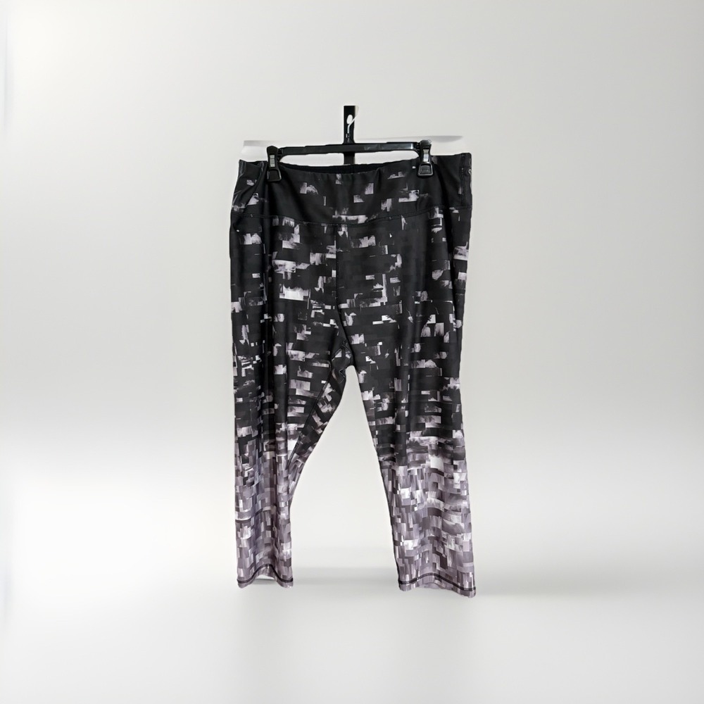 RBX womens leggings athletic pants capris STRETCH black sz 3X EUC A14